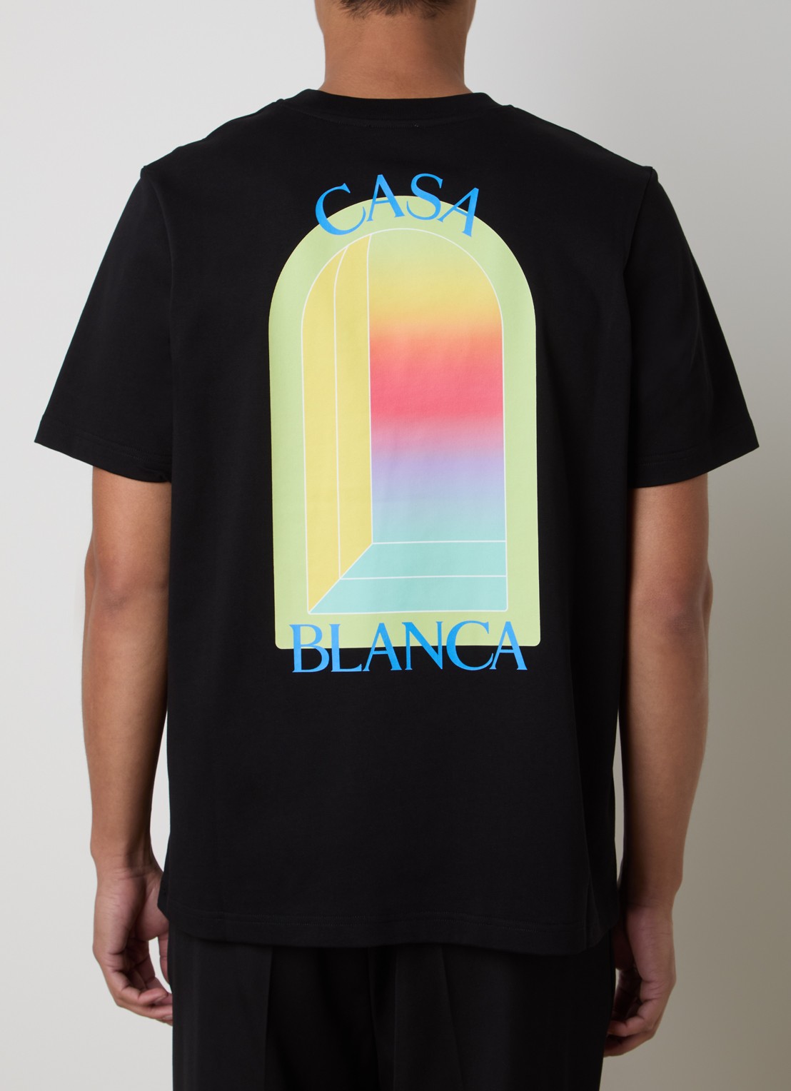 Casablanca T-shirt met logo- en backprint - detail 4 zwart