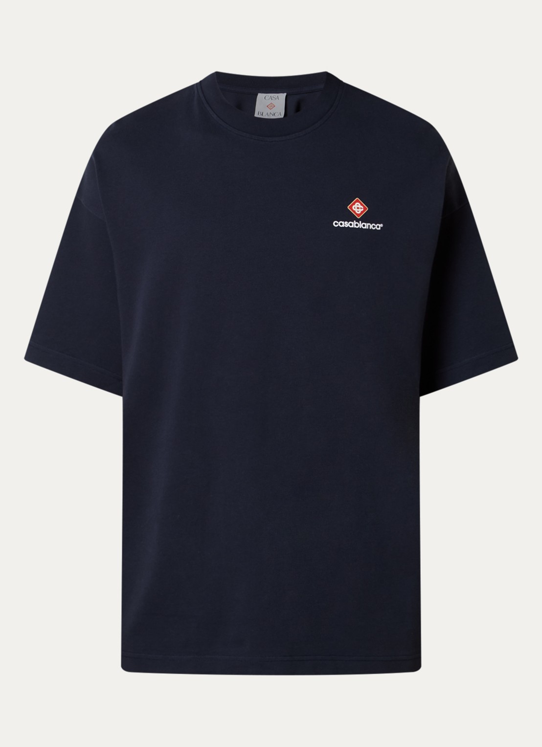 Casablanca T-shirt met logo - voorkant donkerblauw