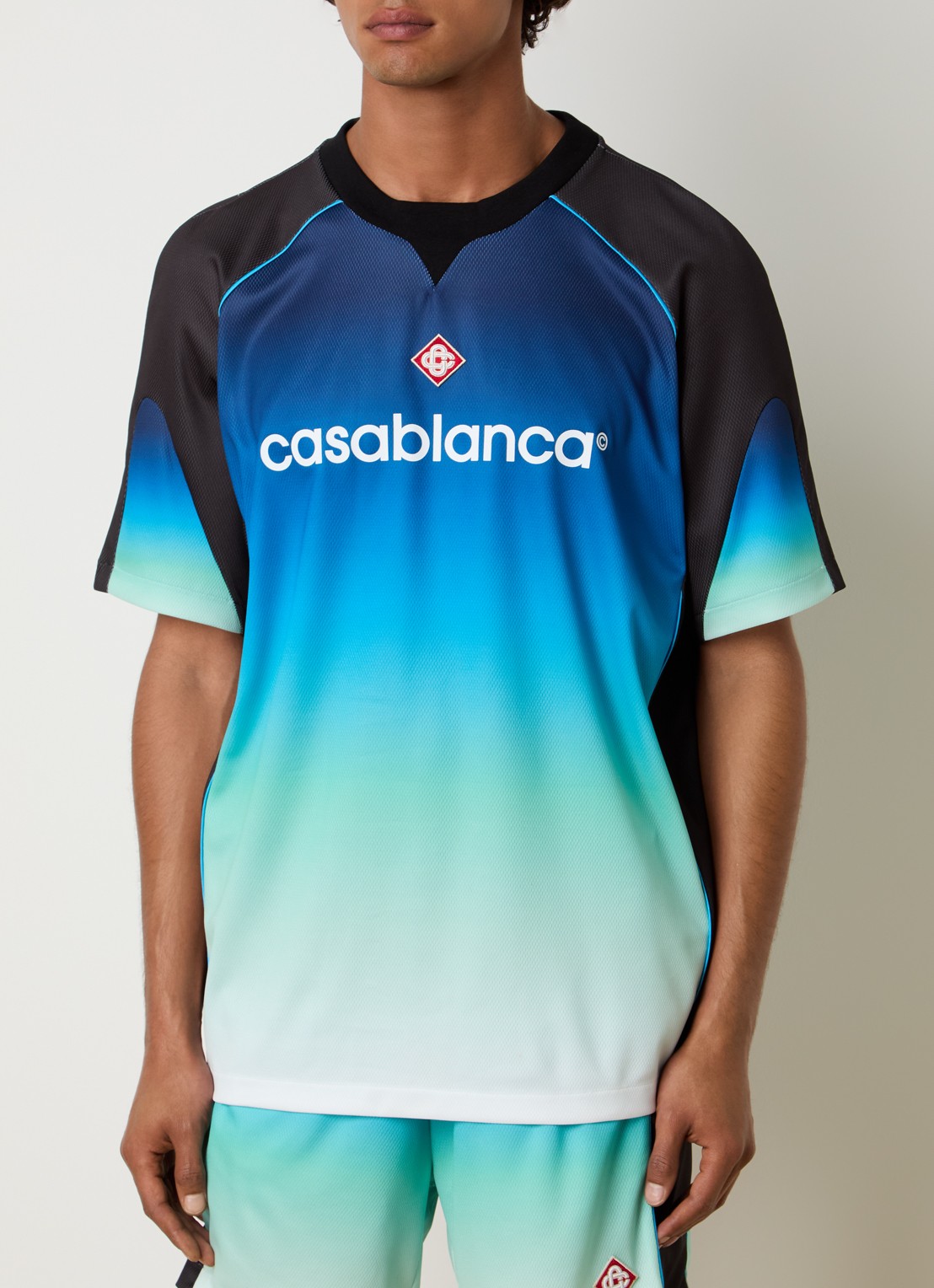 Casablanca T-shirt met print - detail 2 blauw