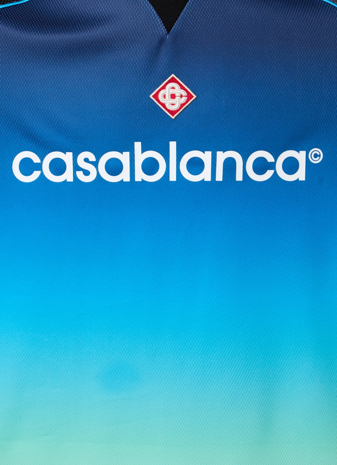 Casablanca T-shirt met print - detail 3 blauw