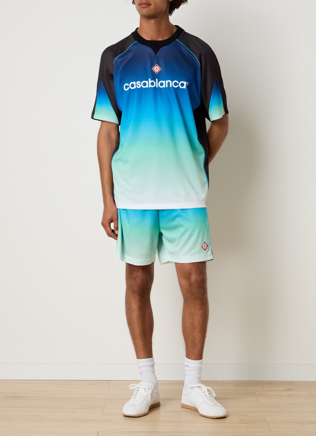 Casablanca T-shirt met print - voorkant 5 blauw