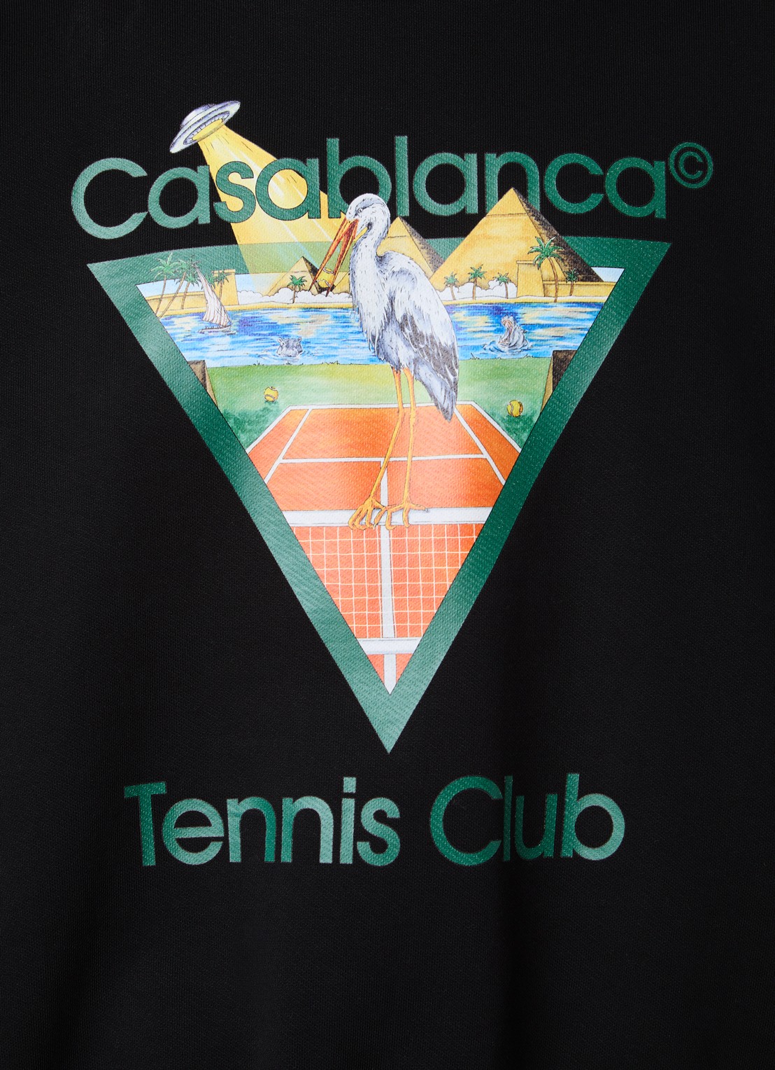Casablanca Tennis Club sweater met logoprint - detail 2 zwart