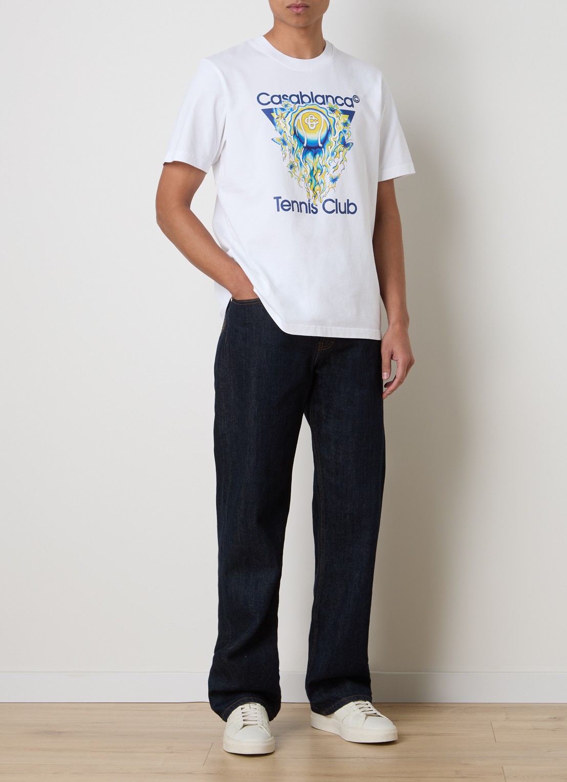 Casablanca Tennis Club T-shirt met logoprint - voorkant 5 wit