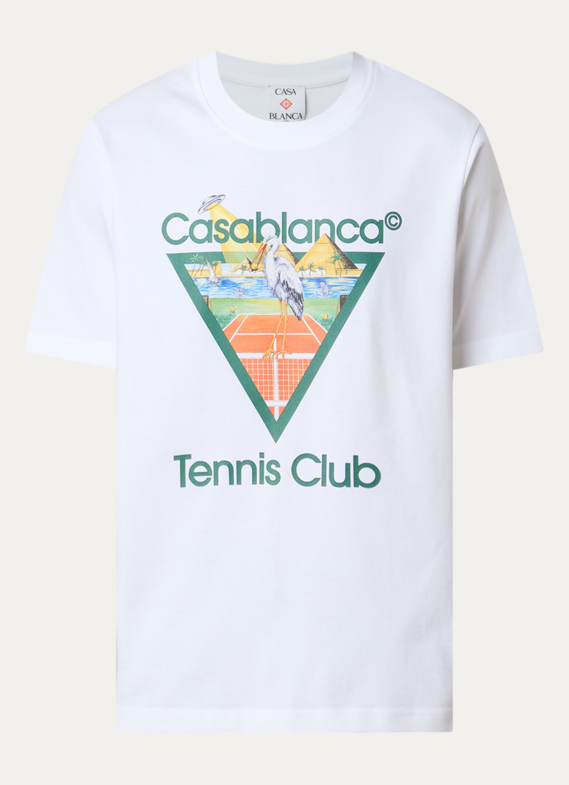 Casablanca Tennis Club T-shirt met logoprint - voorkant 3 wit