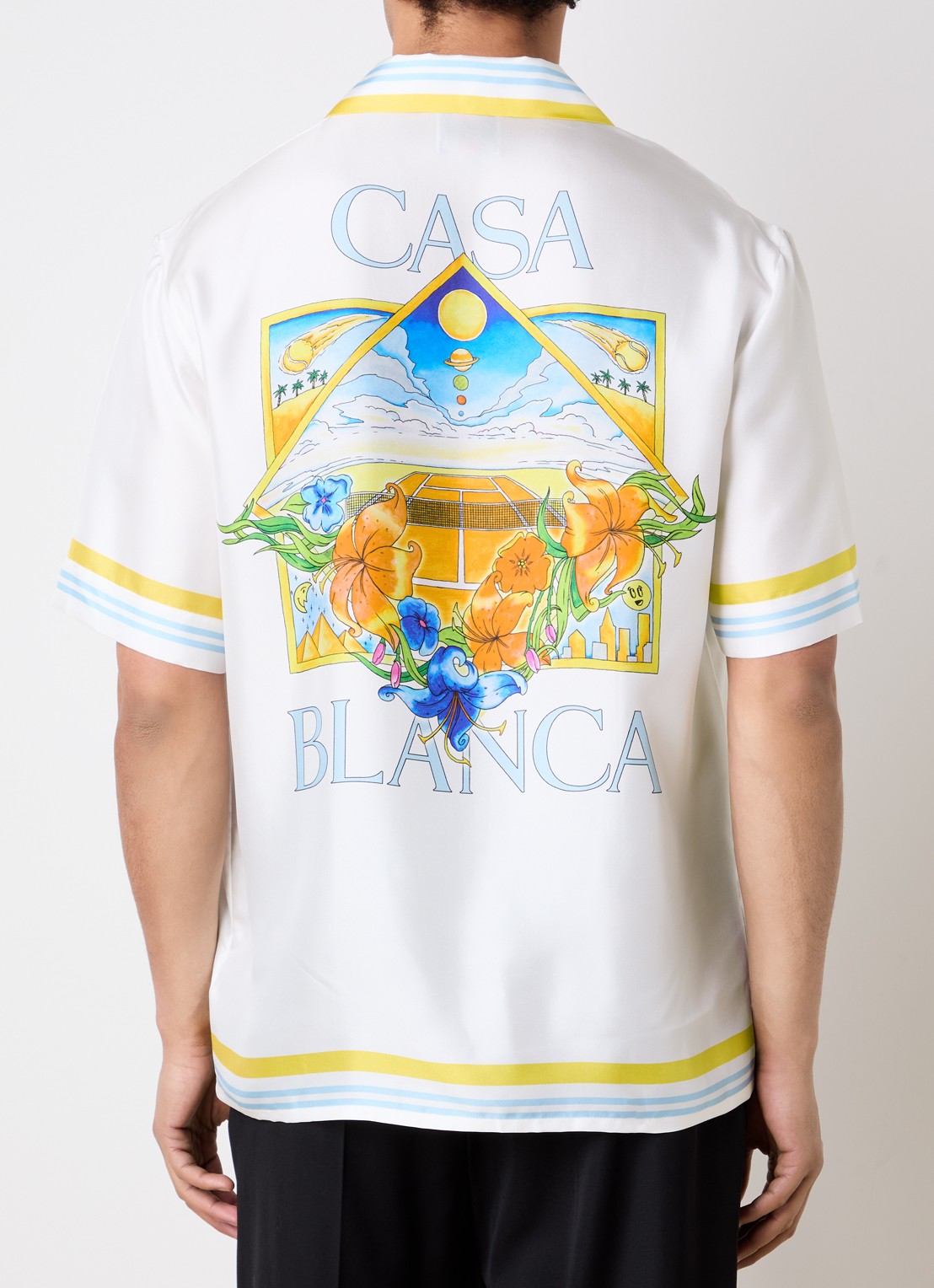 Casablanca Tennis Landscape regular fit overhemd met logo- en backprint - detail 2 wit