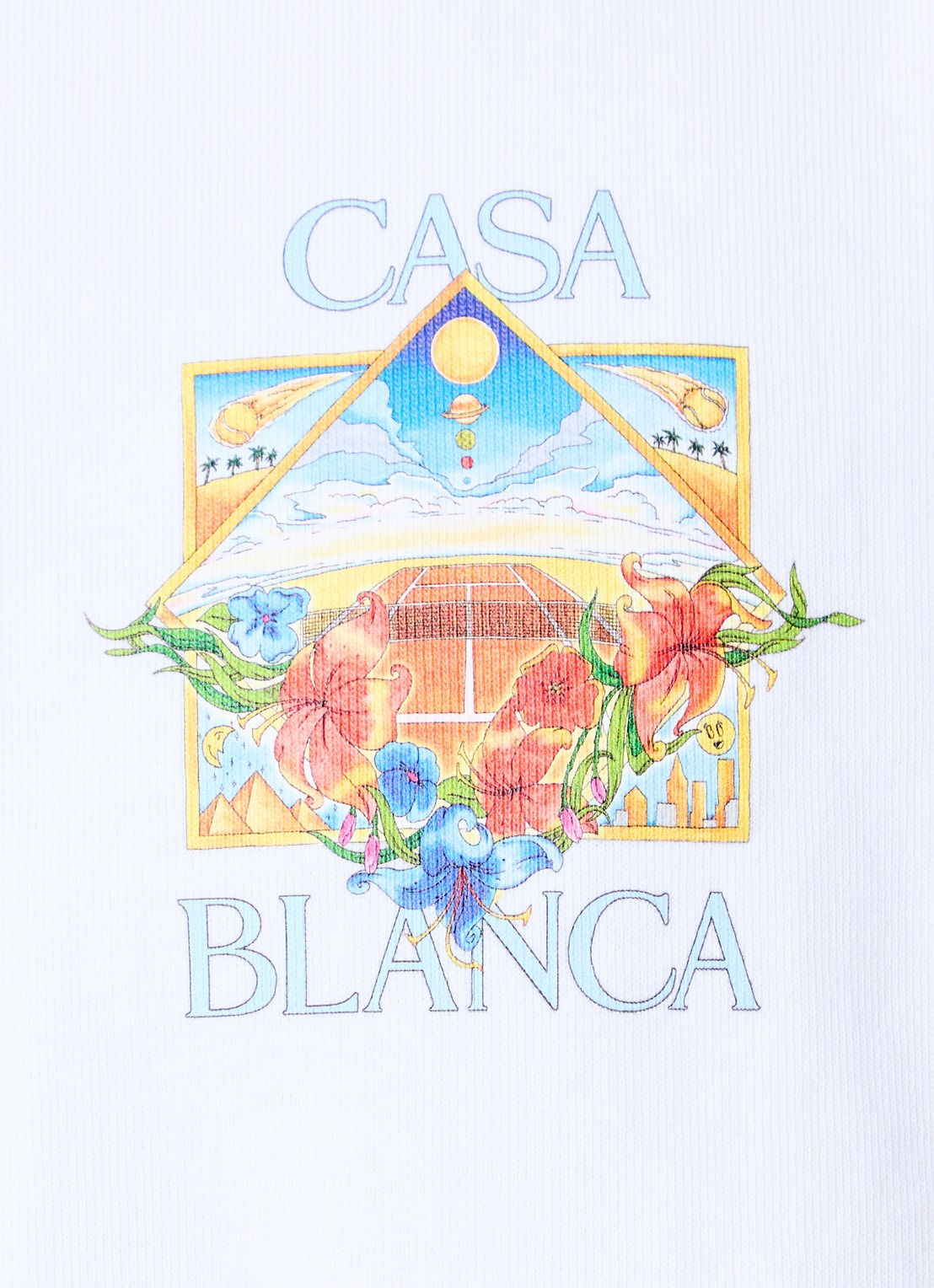 Casablanca Tennis Landscape T-shirt met logo- en backprint - detail 4 wit