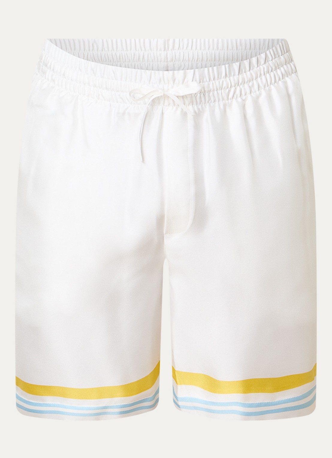 Casablanca Tennis loose fit korte broek van zijde - voorkant 2 wit