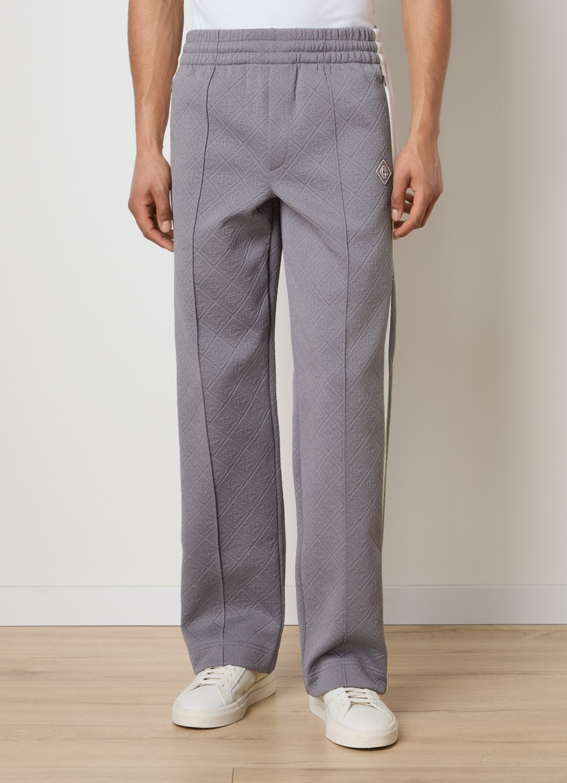 Casablanca Tennis straight fit trackpants met logoprint - detail 4 grijs