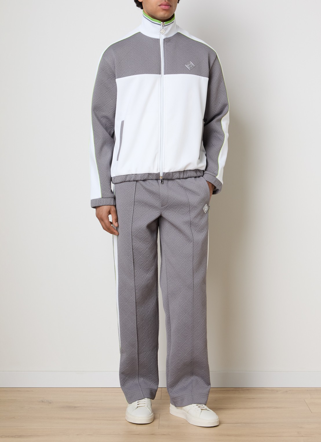 Casablanca Tennis straight fit trackpants met logoprint - voorkant 3 grijs