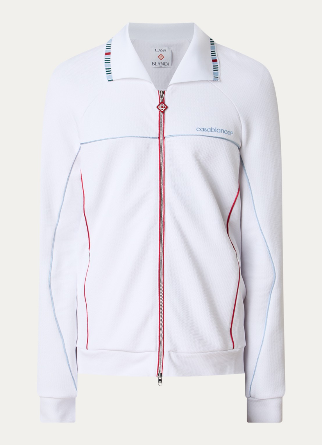 Casablanca Trackvest met ritszakken en logo - voorkant 4 wit