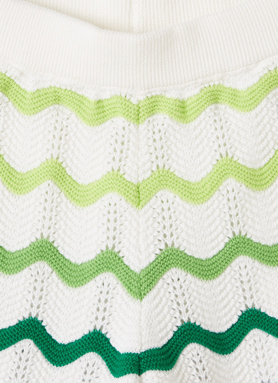 Casablanca Wave straight fit korte broek van crochet met ingebreid patroon - detail gebroken wit