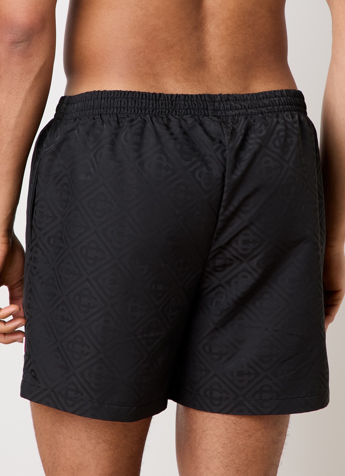 Casablanca Zwemshorts met jacquard dessin en logo - achterkant zwart