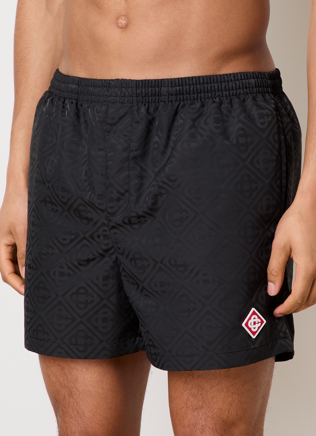 Casablanca Zwemshorts met jacquard dessin en logo - detail 4 zwart