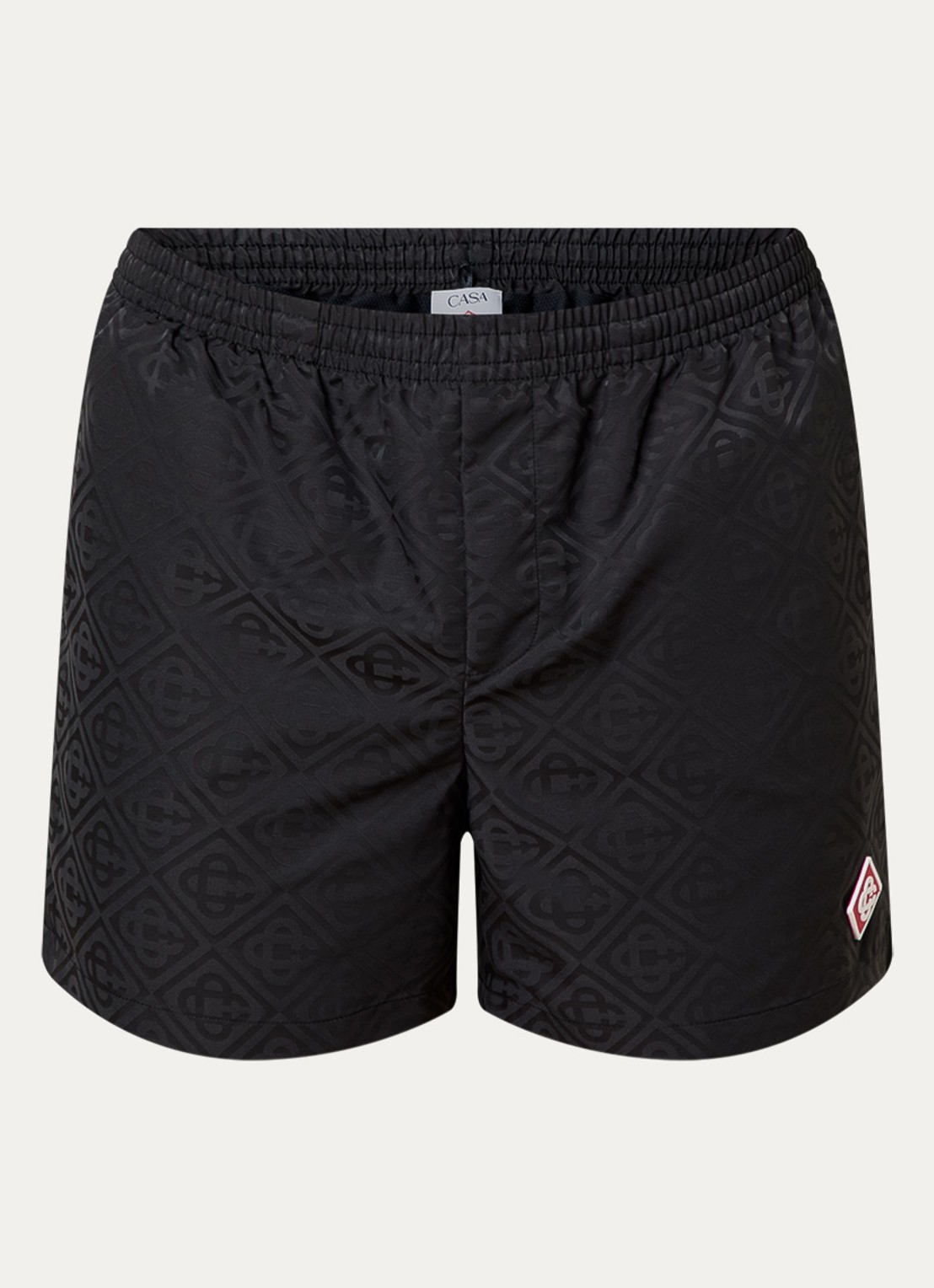 Casablanca Zwemshorts met jacquard dessin en logo - voorkant 2 zwart