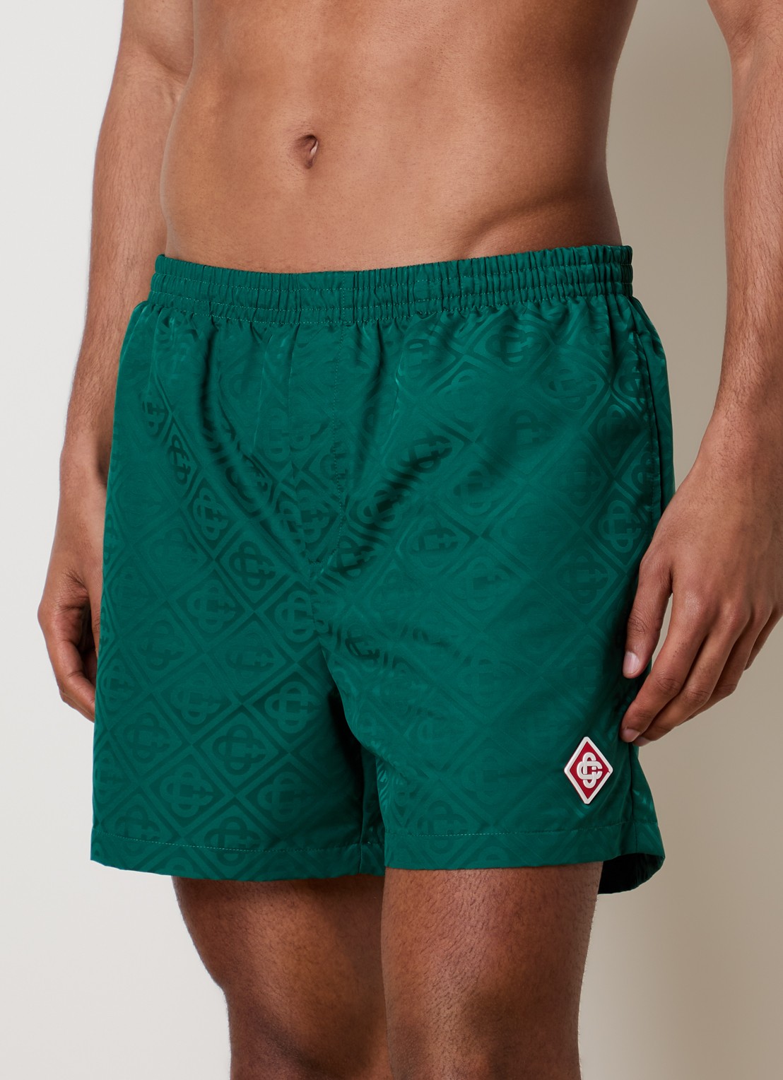 Casablanca Zwemshorts met jacquard dessin en logo - detail 4 groen