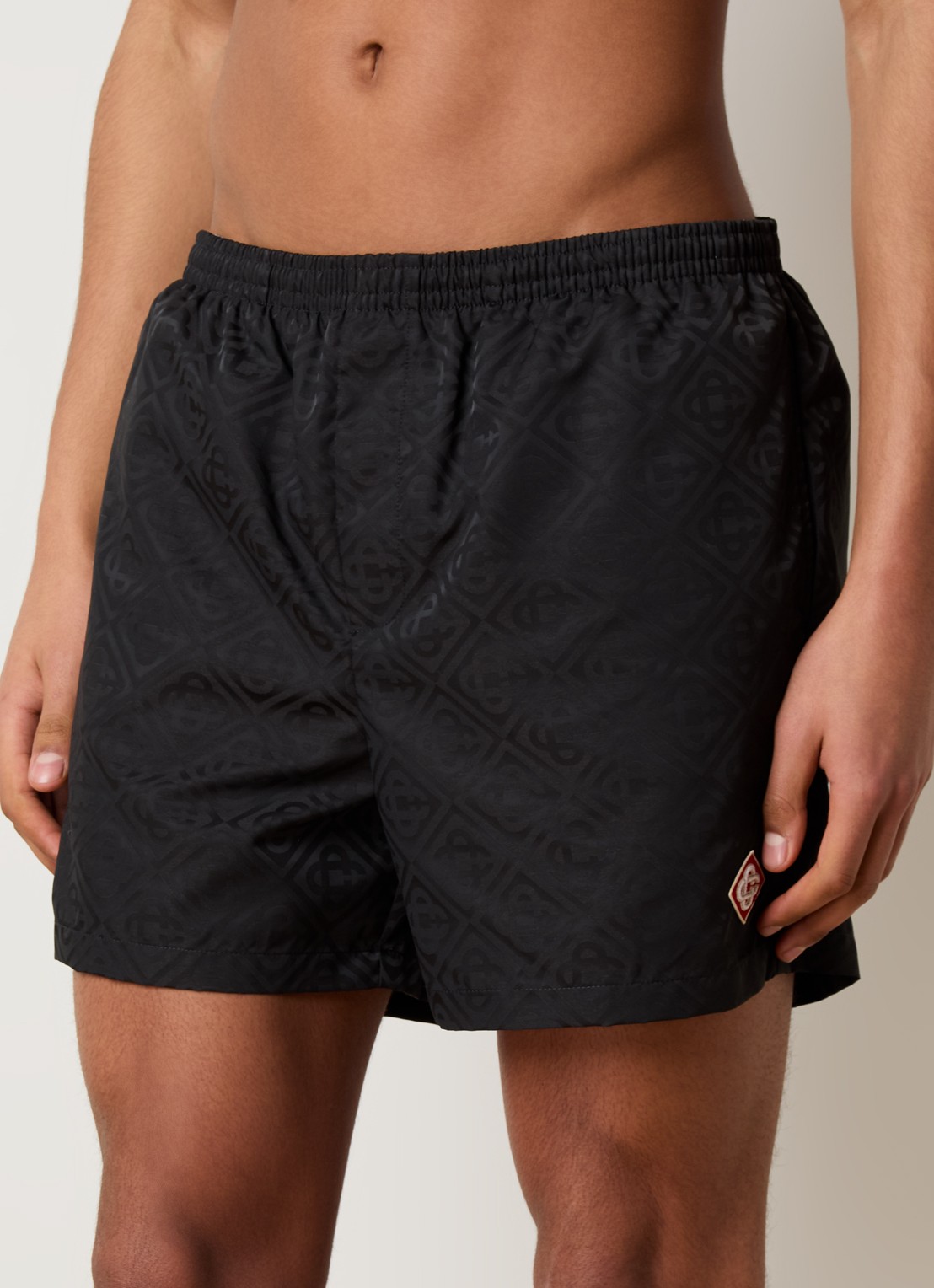 Casablanca Zwemshorts met steekzakken en logoprint - detail 4 zwart