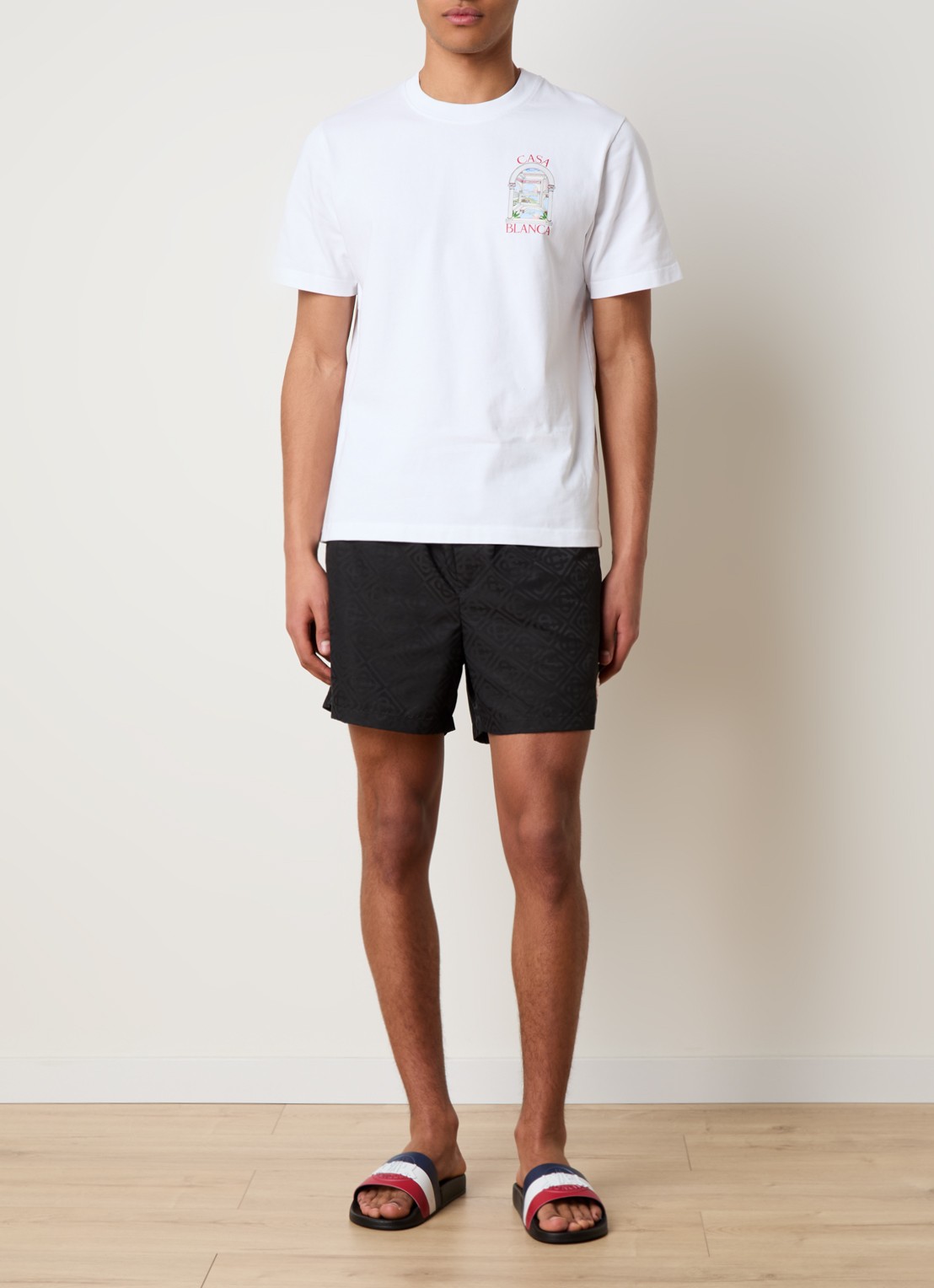 Casablanca Zwemshorts met steekzakken en logoprint - voorkant 3 zwart