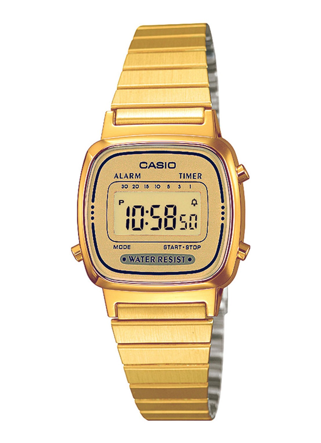Casio Horloge Retro LA670WEGA-9EF - voorkant goud