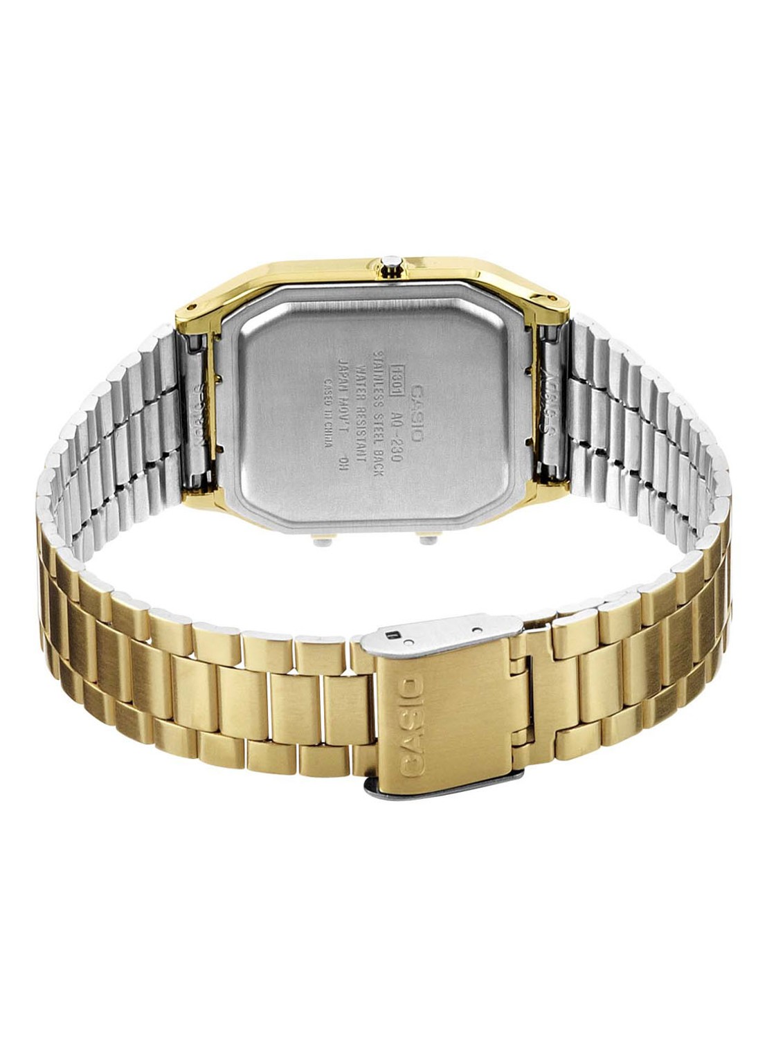 Casio Vintage Edgy horloge AQ-230GA-9DMQYES  - voorkant 2 goud