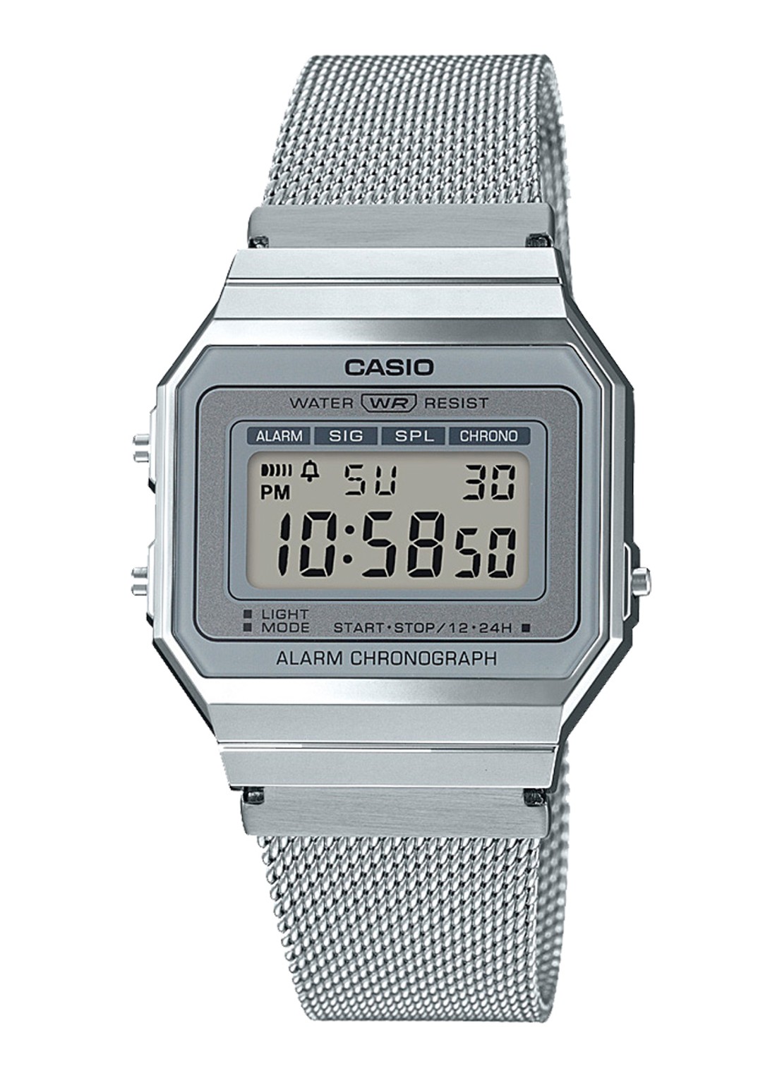Casio Vintage horloge A700WEM-7AEF - voorkant zilver