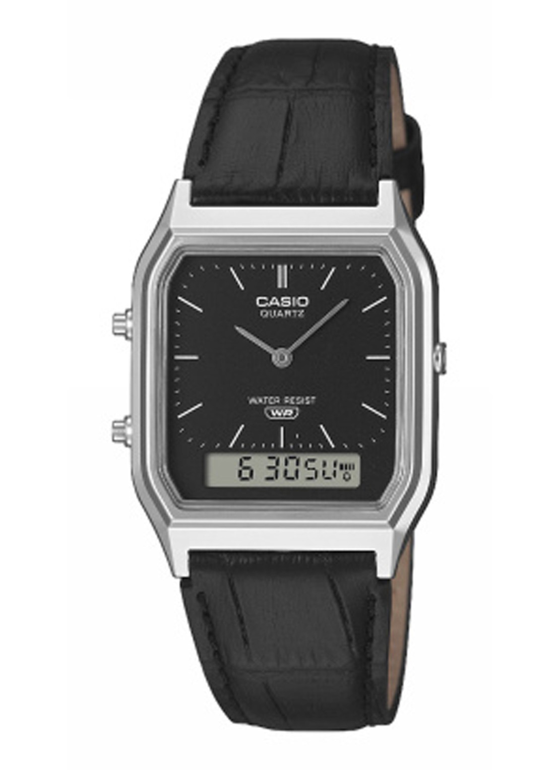 Casio Vintage horloge AQ-230EL-1AEF - voorkant zilver