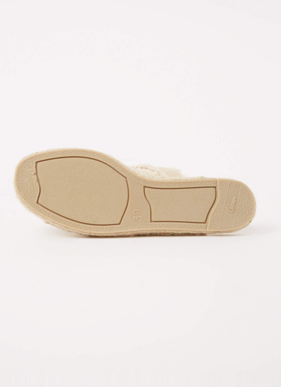 Castañer Pilita slipper met gerafelde details - detail 5 zand