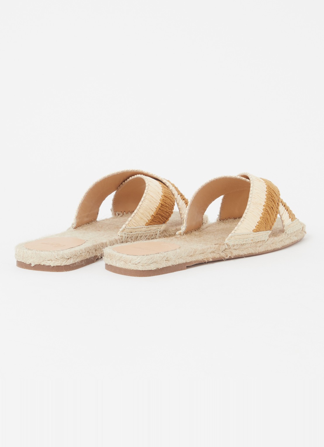 Castañer Priscila slipper met raffia details - detail 2 bruin