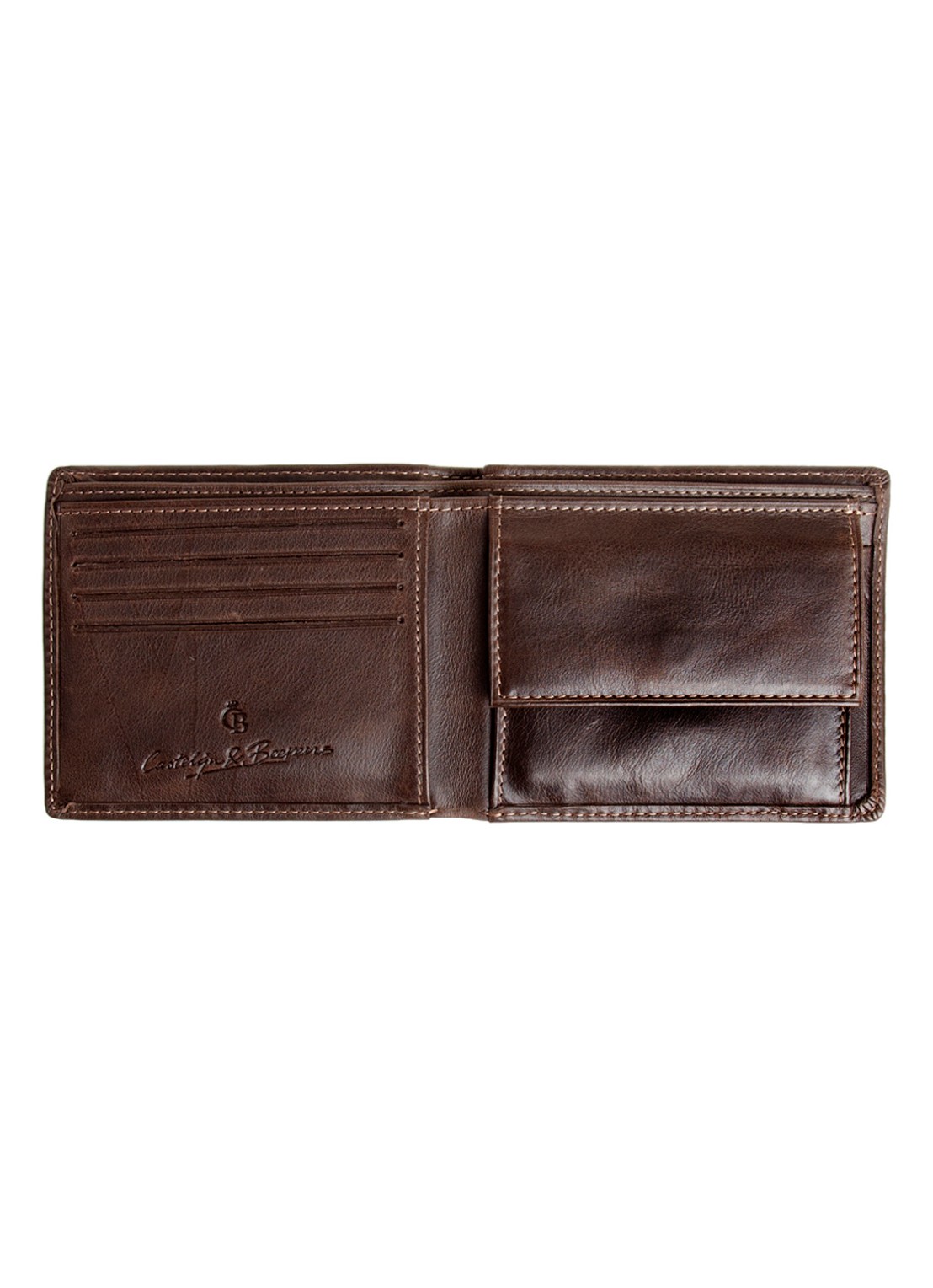 Castelijn & Beerens Billfold van leer - detail donkerbruin