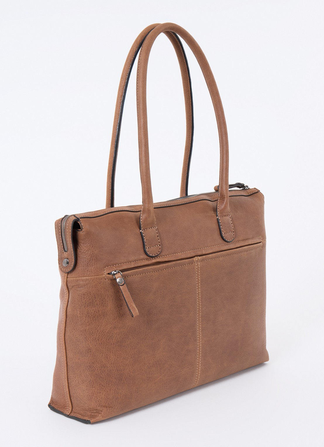 Castelijn & Beerens Businesstas met 15,6 inch laptopvak - achterkant 2 cognac