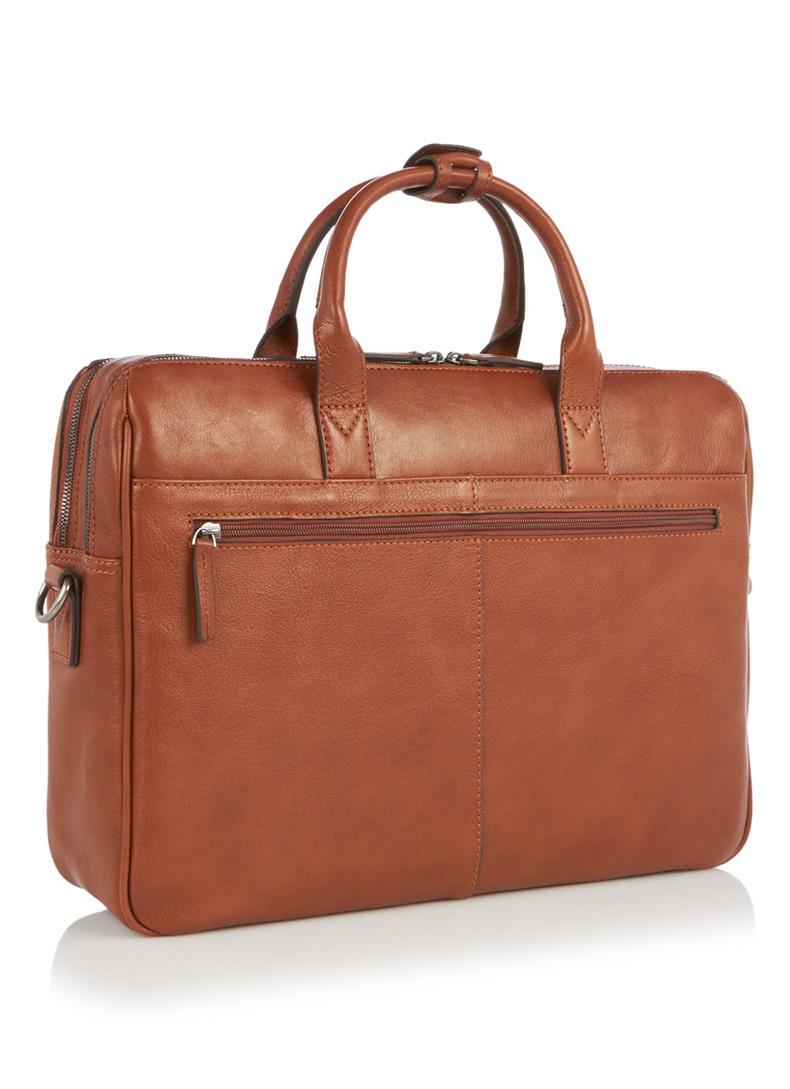 Castelijn & Beerens Businesstas van leer met 15.6 inch laptopvak - detail 2 cognac