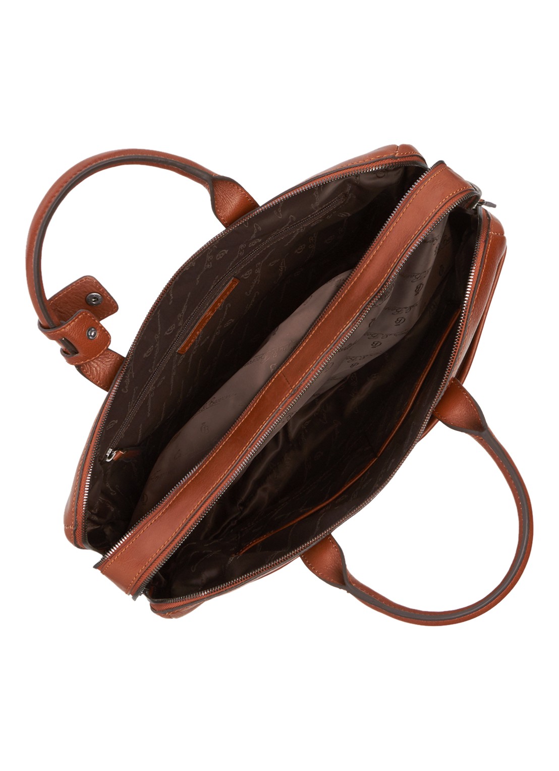 Castelijn & Beerens Businesstas van leer met 15.6 inch laptopvak - detail 3 cognac