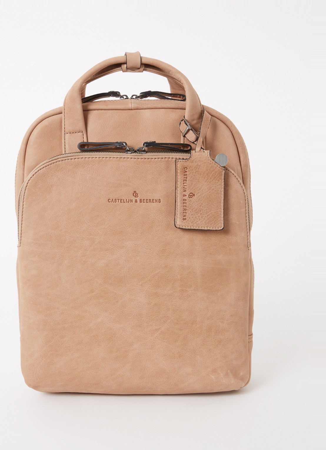Castelijn & Beerens Carisma rugzak met 15,6 inch laptopvak - voorkant 3 beige