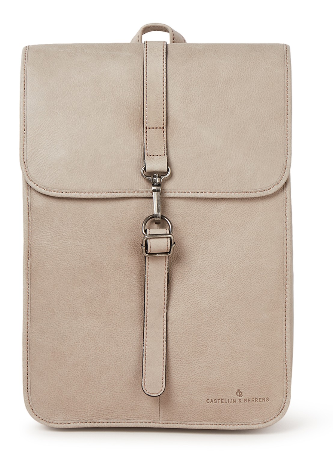 Castelijn & Beerens Carisma rugzak van leer met 15,6 inch laptopvak - unisex - voorkant 3 zand