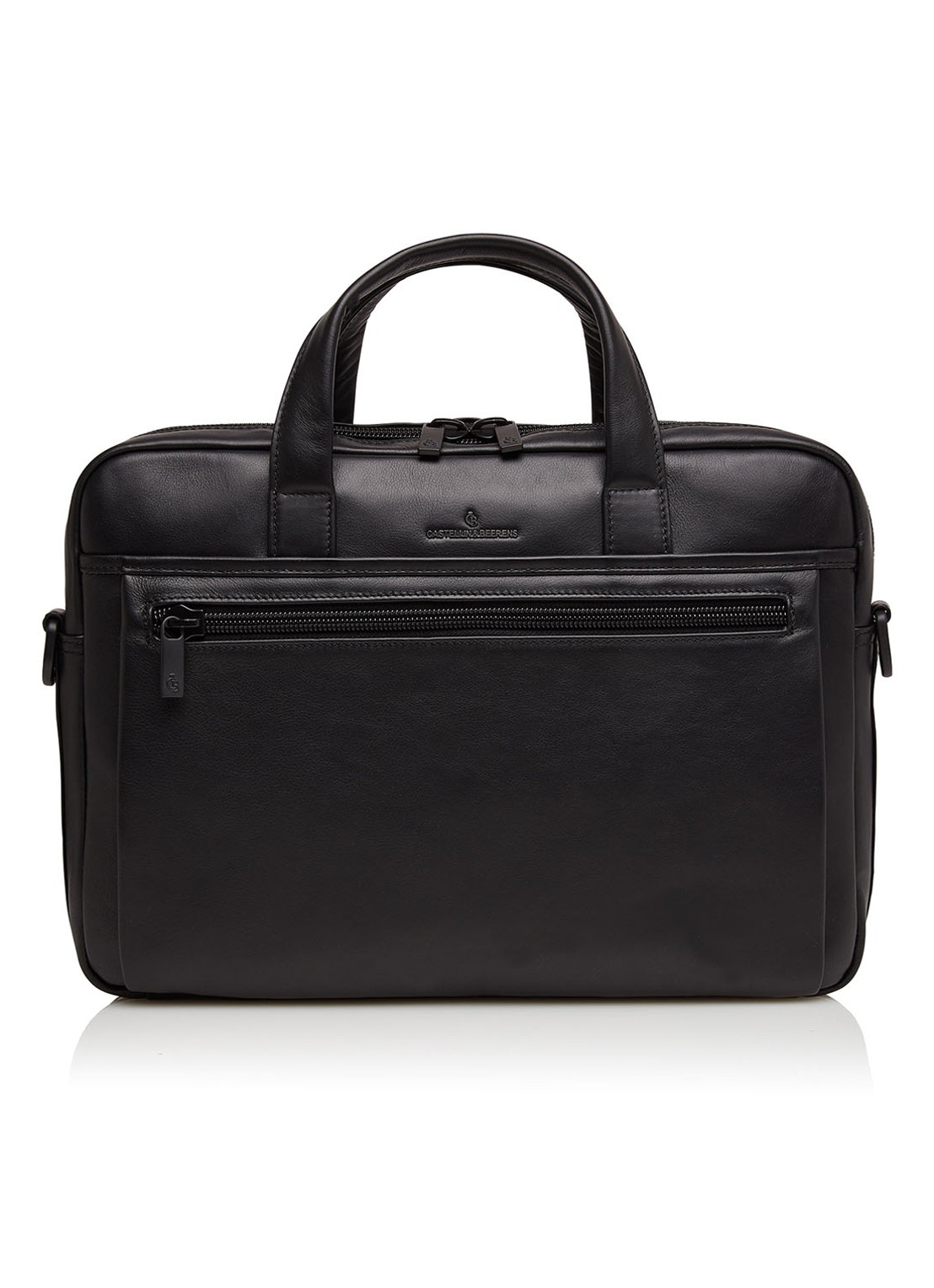 Castelijn & Beerens Charlie businesstas van leer met 15,6 inch laptopvak - voorkant 6 zwart