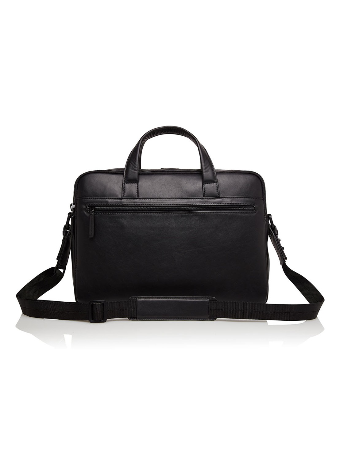 Castelijn & Beerens Charlie businesstas van leer met 15,6 inch laptopvak - voorkant 7 zwart