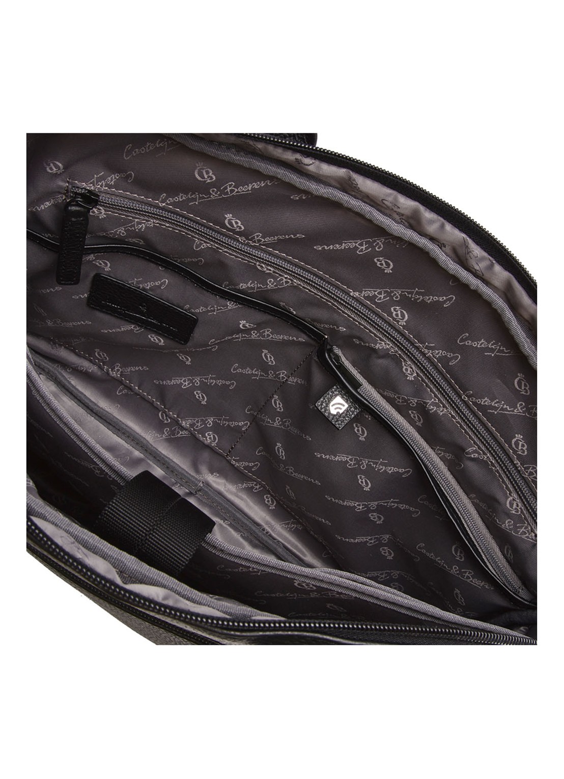 Castelijn & Beerens Chris businesstas van leer met 15,6 inch laptopvak - detail 5 zwart