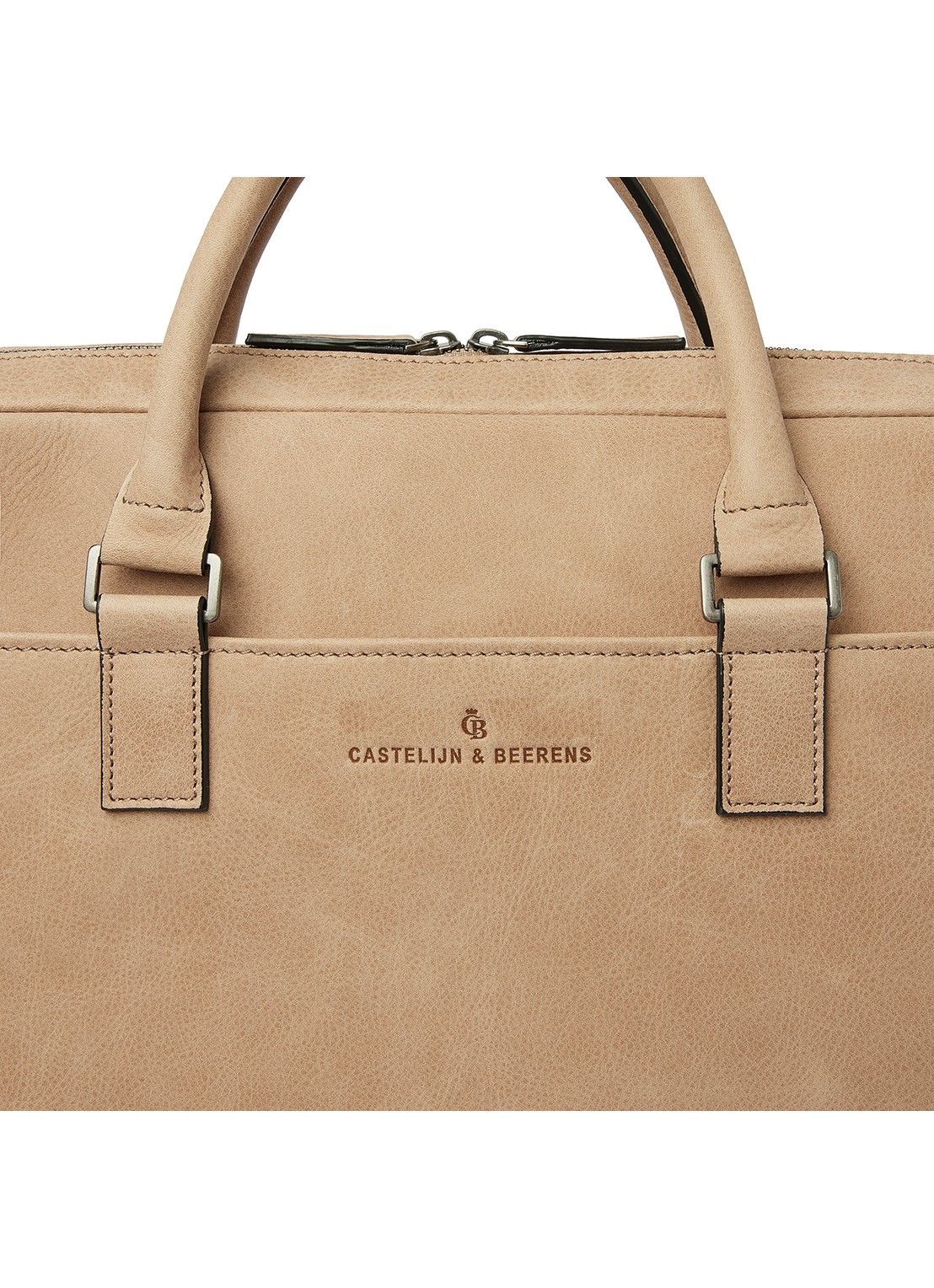 Castelijn & Beerens Clarissa laptoptas met 15 inch laptopvak - detail 2 beige