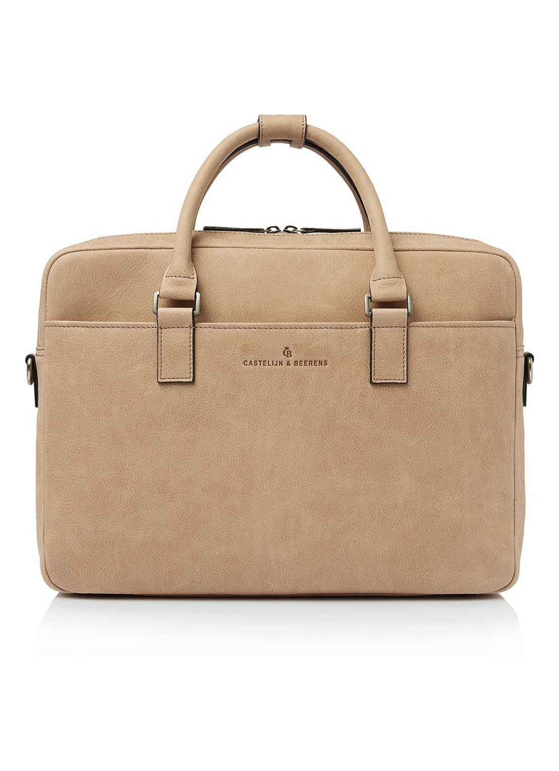 Castelijn & Beerens Clarissa laptoptas met 15 inch laptopvak - voorkant 6 beige