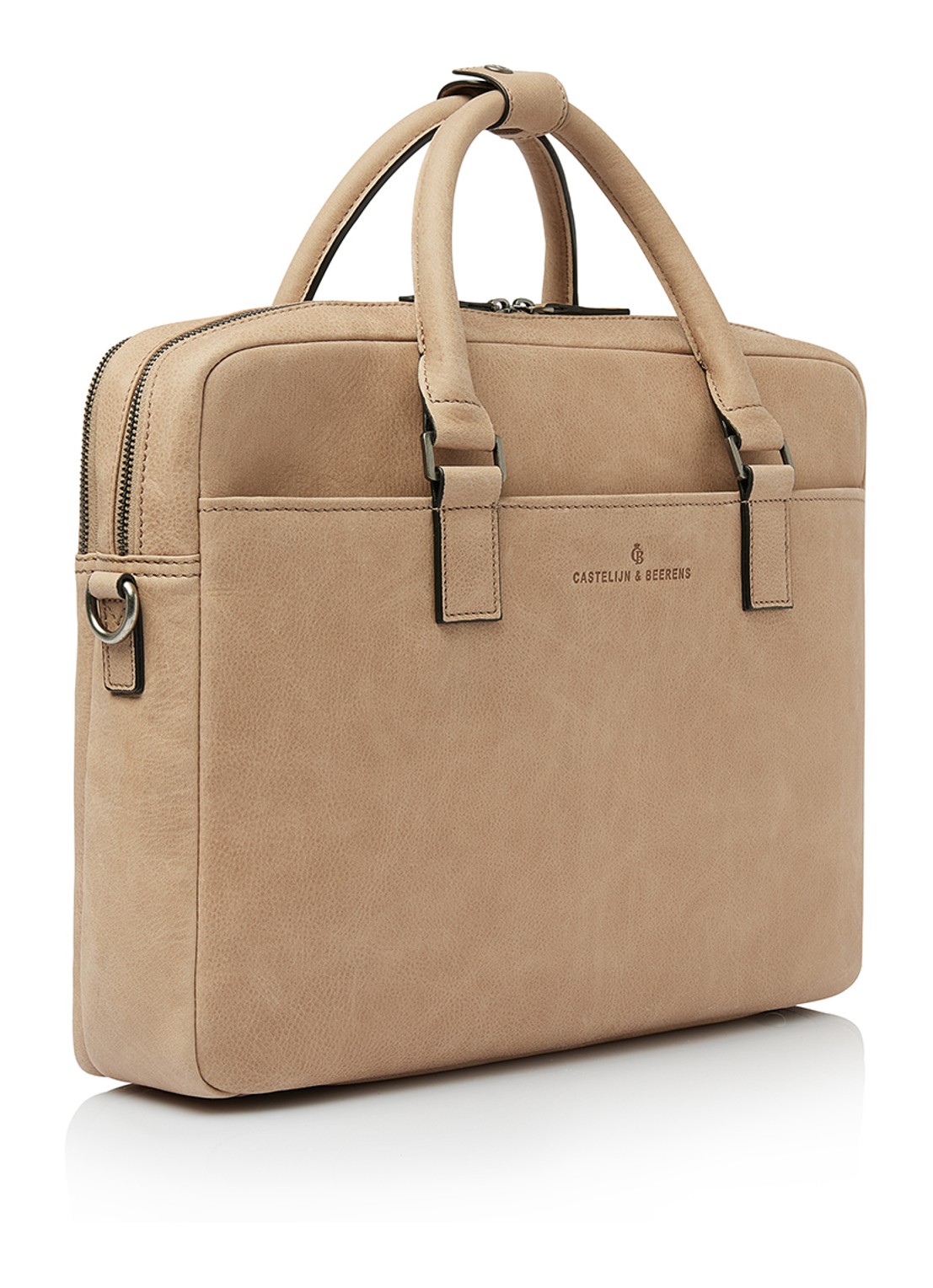 Castelijn & Beerens Clarissa laptoptas met 15 inch laptopvak - voorkant 7 beige