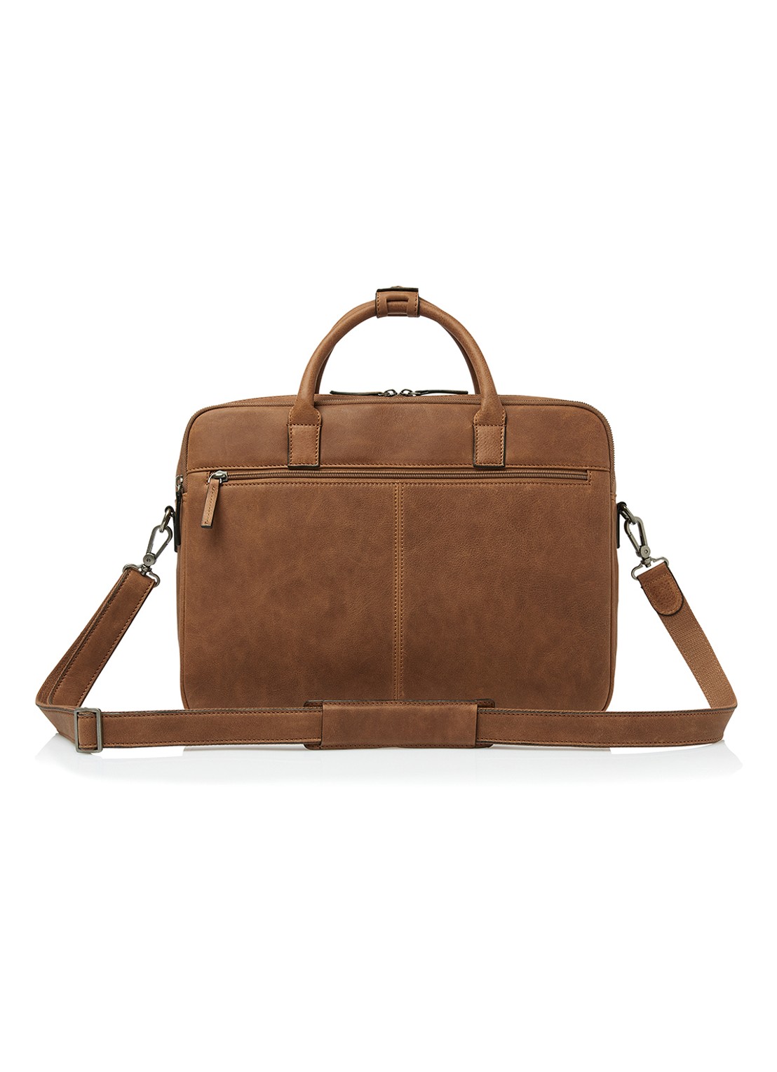 Castelijn & Beerens Clarissa laptoptas met 15 inch laptopvak - detail cognac