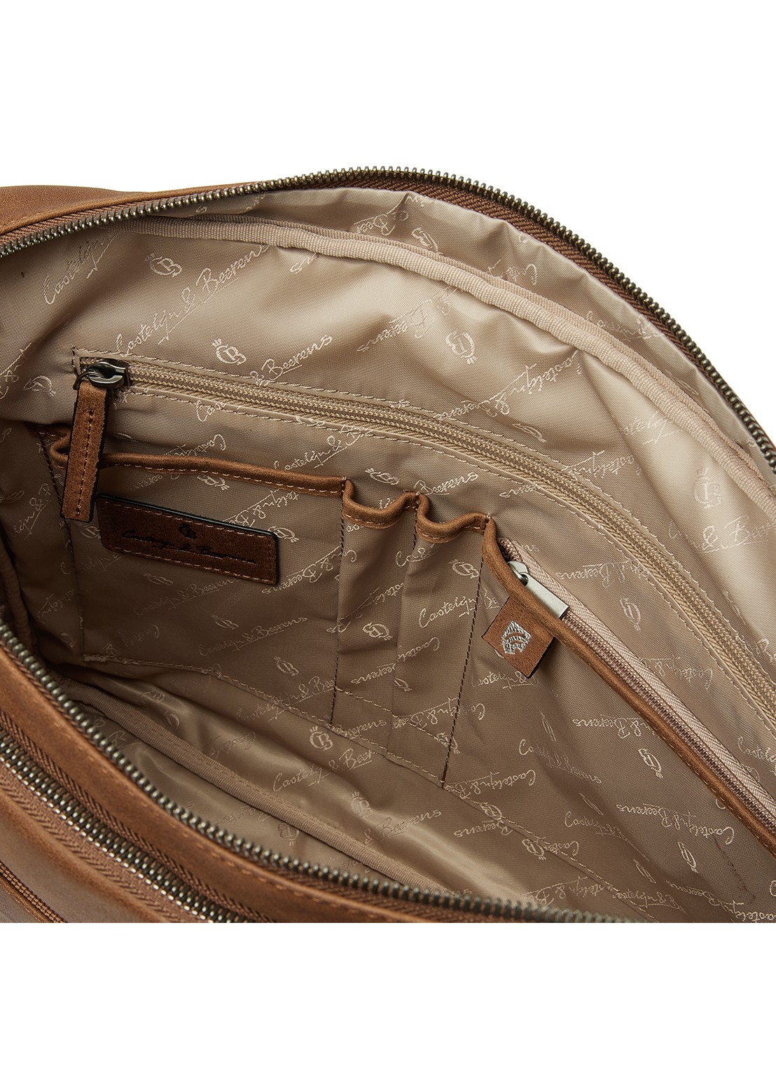 Castelijn & Beerens Clarissa laptoptas met 15 inch laptopvak - detail 5 cognac