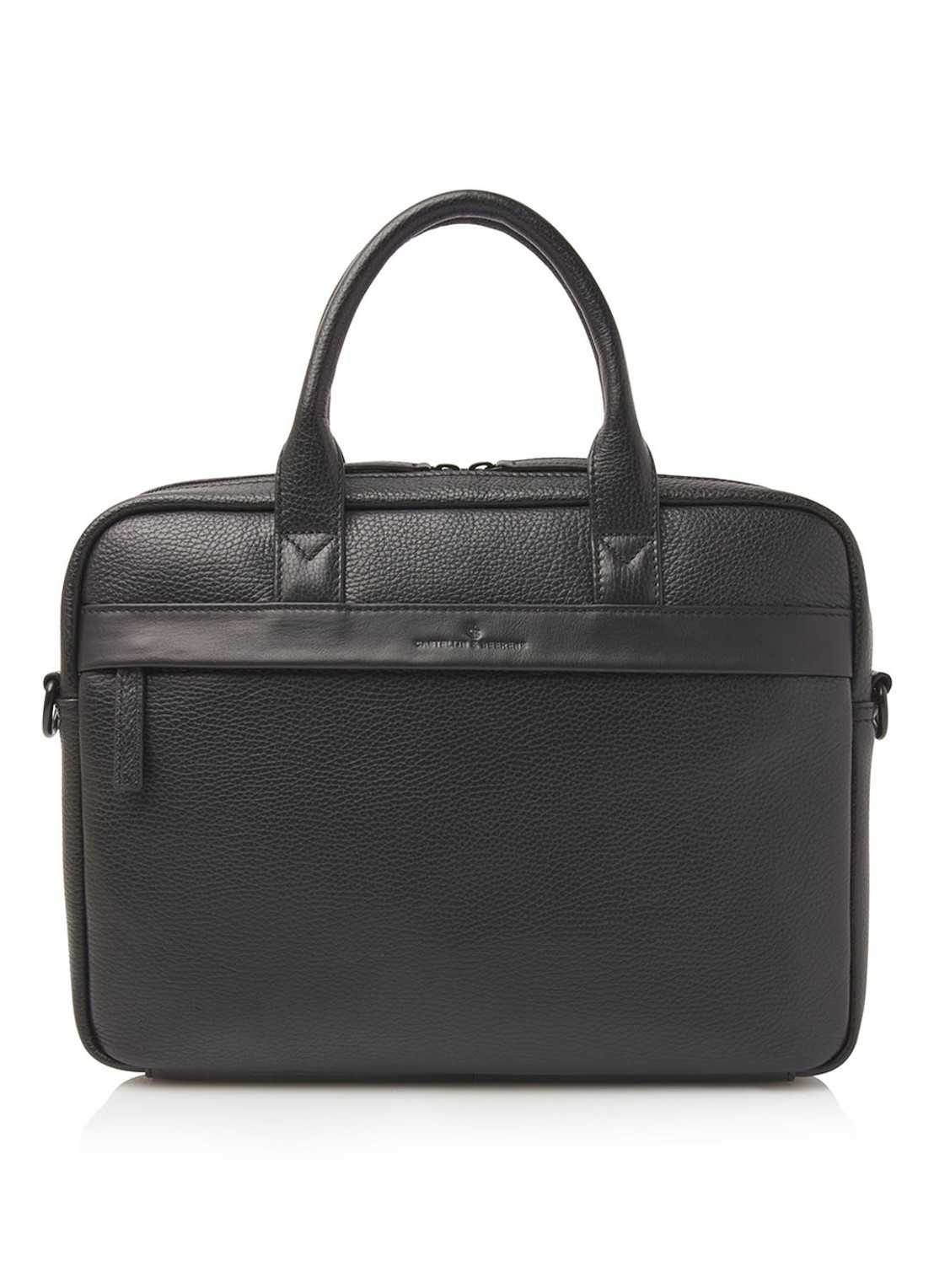 Castelijn & Beerens Delta businesstas van leer met 13 inch laptopvak - voorkant zwart