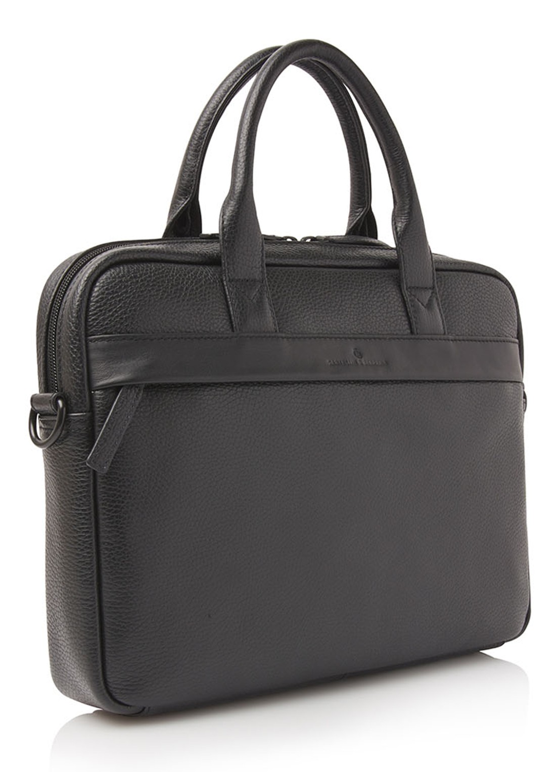 Castelijn & Beerens Delta businesstas van leer met 13 inch laptopvak - voorkant 2 zwart