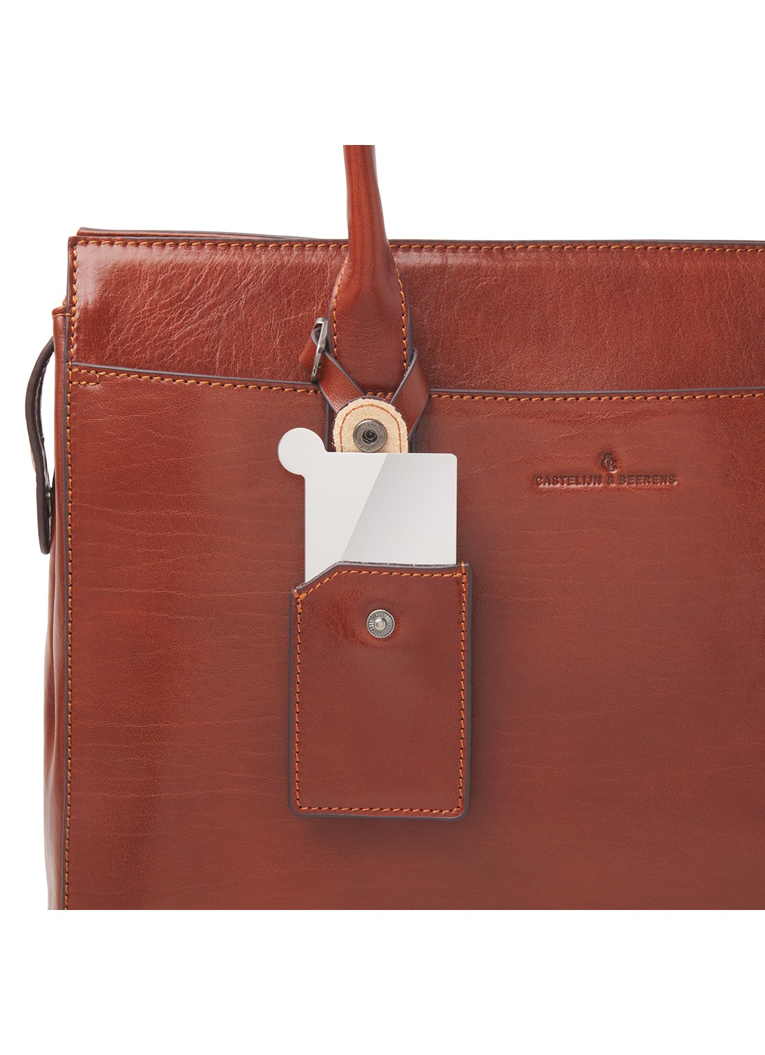 Castelijn & Beerens Ellen schoudertas met 15 inch laptopvak - detail 5 cognac