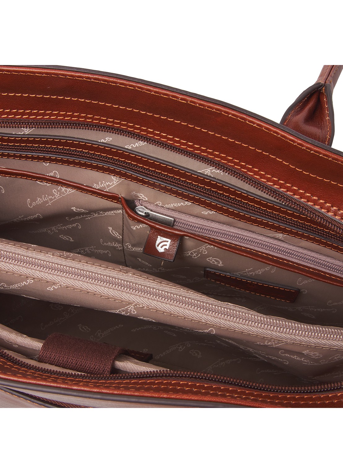 Castelijn & Beerens Ellen schoudertas met 15 inch laptopvak - detail 7 cognac