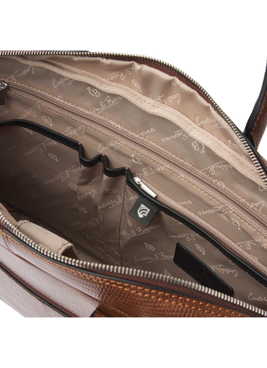 Castelijn & Beerens Ilse laptoptas met 15,6 inch laptopvak - detail 4 cognac