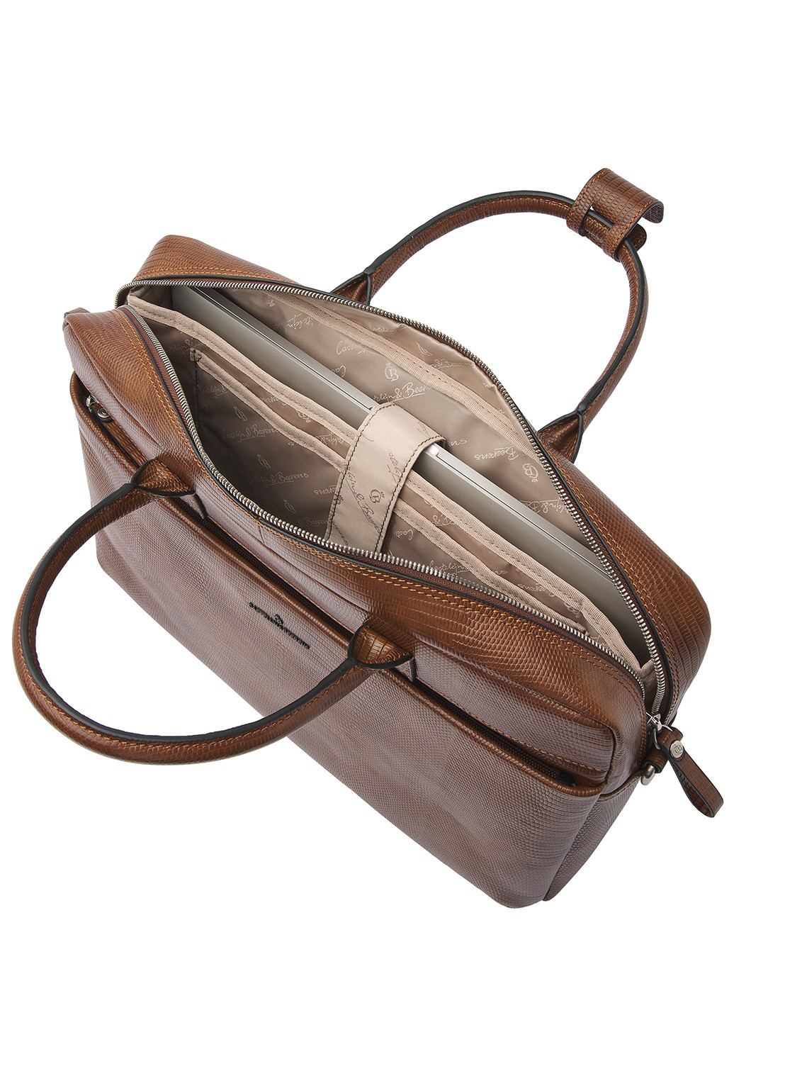 Castelijn & Beerens Ilse laptoptas met 15,6 inch laptopvak - detail 5 cognac