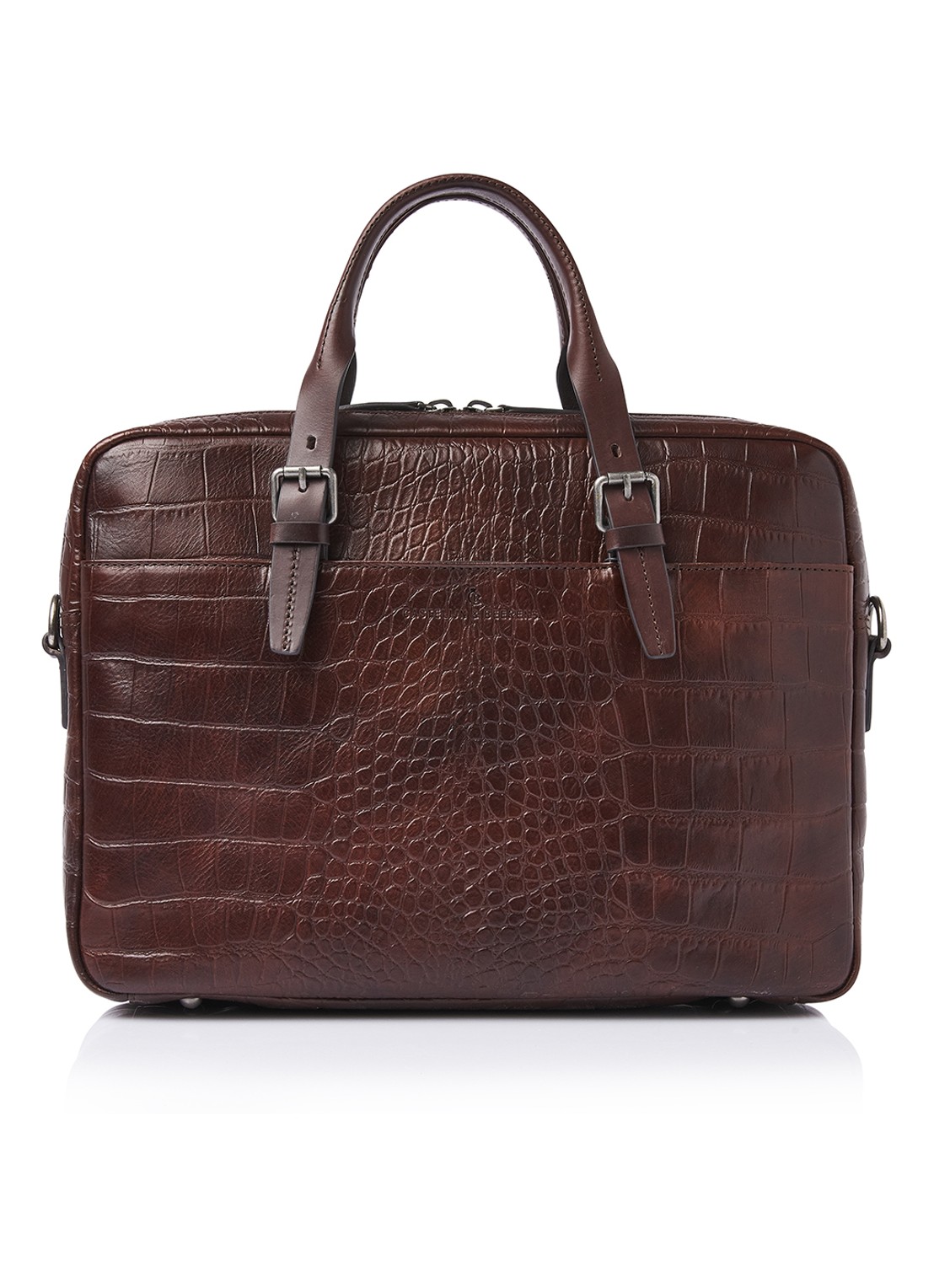 Castelijn & Beerens Jules laptoptas met 15,6 inch laptopvak - voorkant 2 donkerbruin