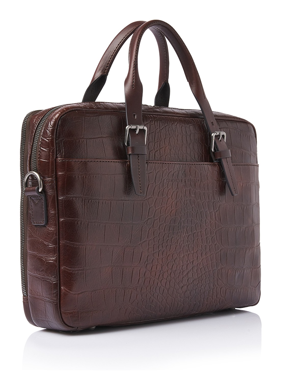 Castelijn & Beerens Jules laptoptas met 15,6 inch laptopvak - voorkant 3 donkerbruin
