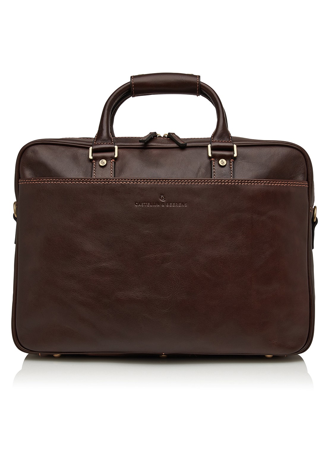 Castelijn & Beerens Laptoptas 15,6 inch - voorkant bruin